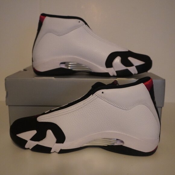 Nike Air Jordan 14 Retro Shoes Black Toe White Red (2024) 487471-160 Men's NEW